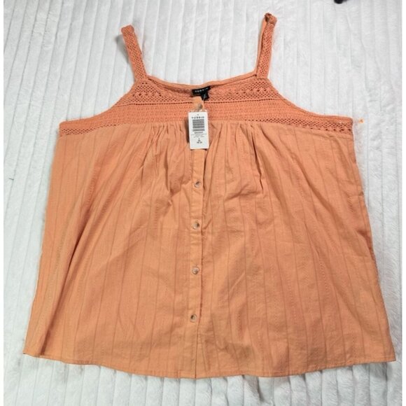 Torrid Women’s Orange Crochet Sleeveless Tank Top Size 2 (18-20) NWT - Picture 1 of 7